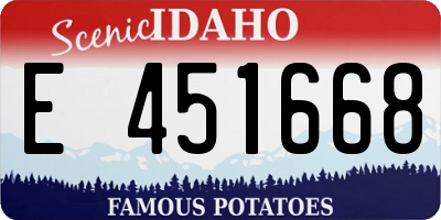ID license plate E451668
