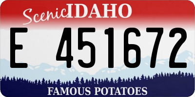 ID license plate E451672
