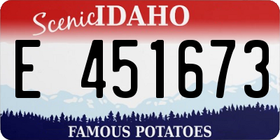 ID license plate E451673