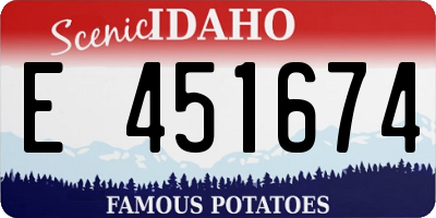 ID license plate E451674