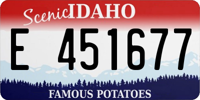 ID license plate E451677