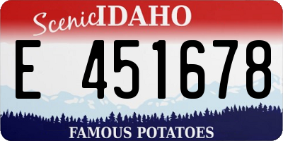 ID license plate E451678