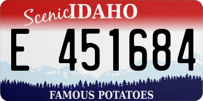 ID license plate E451684