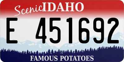 ID license plate E451692
