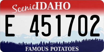 ID license plate E451702