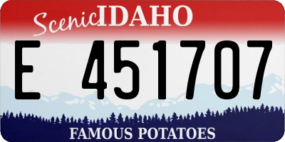 ID license plate E451707