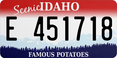 ID license plate E451718