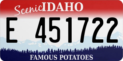ID license plate E451722