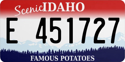 ID license plate E451727