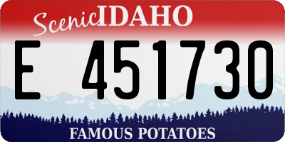 ID license plate E451730
