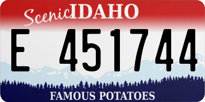 ID license plate E451744