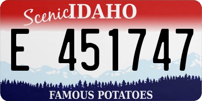 ID license plate E451747