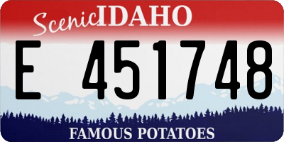 ID license plate E451748