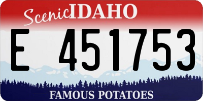 ID license plate E451753