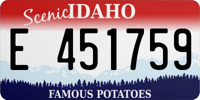ID license plate E451759