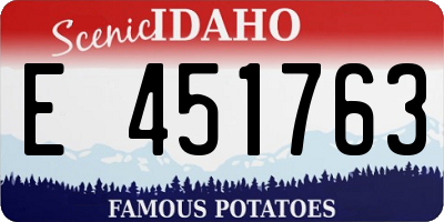ID license plate E451763
