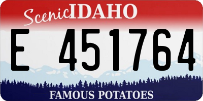 ID license plate E451764