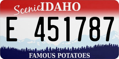 ID license plate E451787