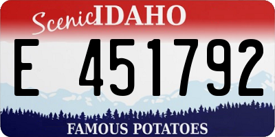 ID license plate E451792