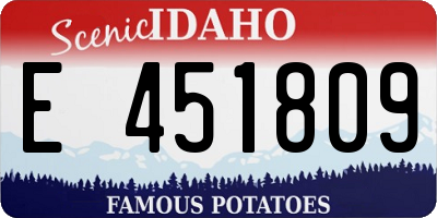 ID license plate E451809