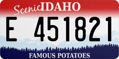 ID license plate E451821