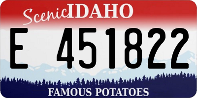 ID license plate E451822