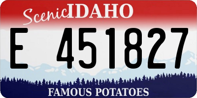 ID license plate E451827
