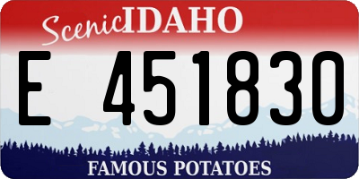 ID license plate E451830