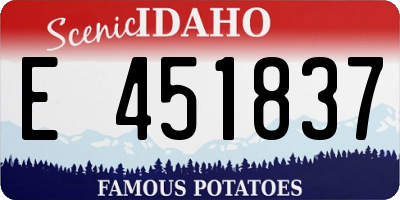 ID license plate E451837