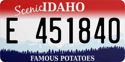 ID license plate E451840