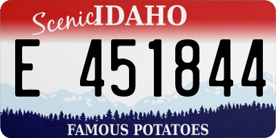 ID license plate E451844