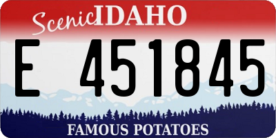ID license plate E451845