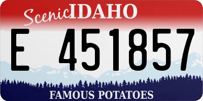 ID license plate E451857