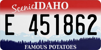 ID license plate E451862