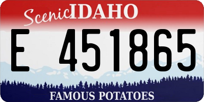 ID license plate E451865