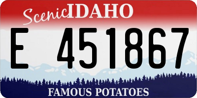 ID license plate E451867