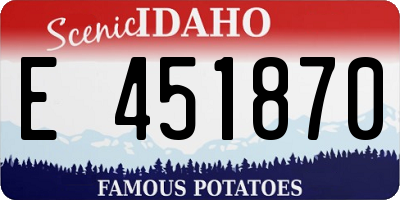 ID license plate E451870