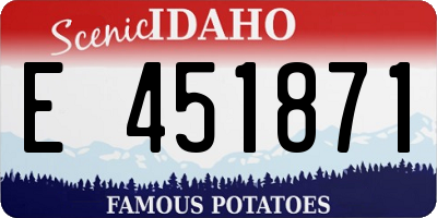 ID license plate E451871