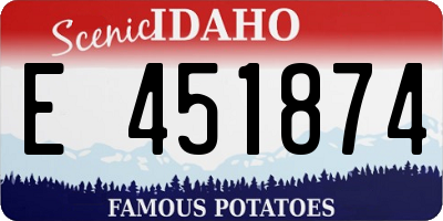 ID license plate E451874
