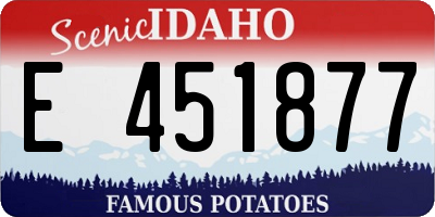 ID license plate E451877