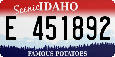 ID license plate E451892