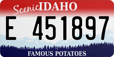 ID license plate E451897