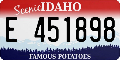 ID license plate E451898
