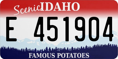ID license plate E451904