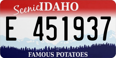 ID license plate E451937