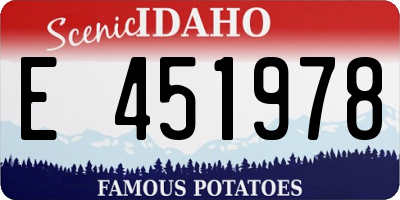 ID license plate E451978