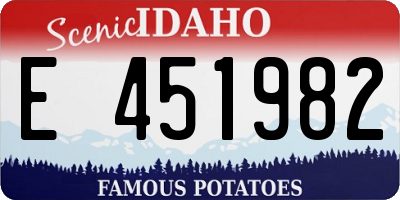 ID license plate E451982