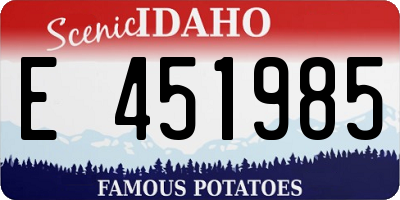 ID license plate E451985