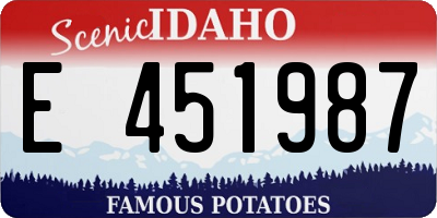 ID license plate E451987