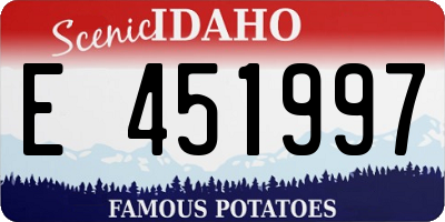 ID license plate E451997